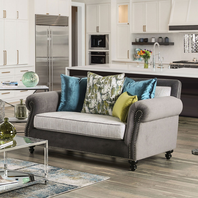 Canora Grey Aras 70 Rolled Arm Loveseat Wayfair